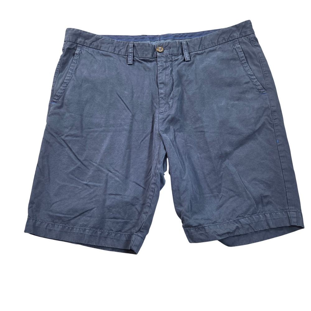 Tommy Bahama Chino Shorts Mens 38 Navy Blue Pima Cotton Modal Flat Front
